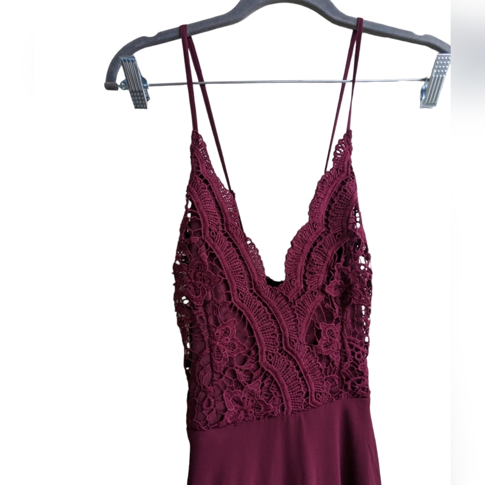 Lulu's Madalyn Burgundy Lace Maxi Dress - Picture 8 of 12
